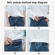 Men Women Buckle-free Elastic Invisible Waist Belt for Jeans No Bulge Hassle