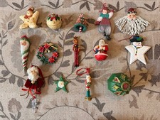 SC14 14x VINTAGE CHRISTMAS SHATTERPROOF BAUBLE ORNAMENTS RETRO BRIGHT