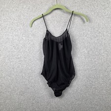Vintage Lady Lynne Teddy Womens Medium Black Sheer Mesh Lingerie USA Stretch