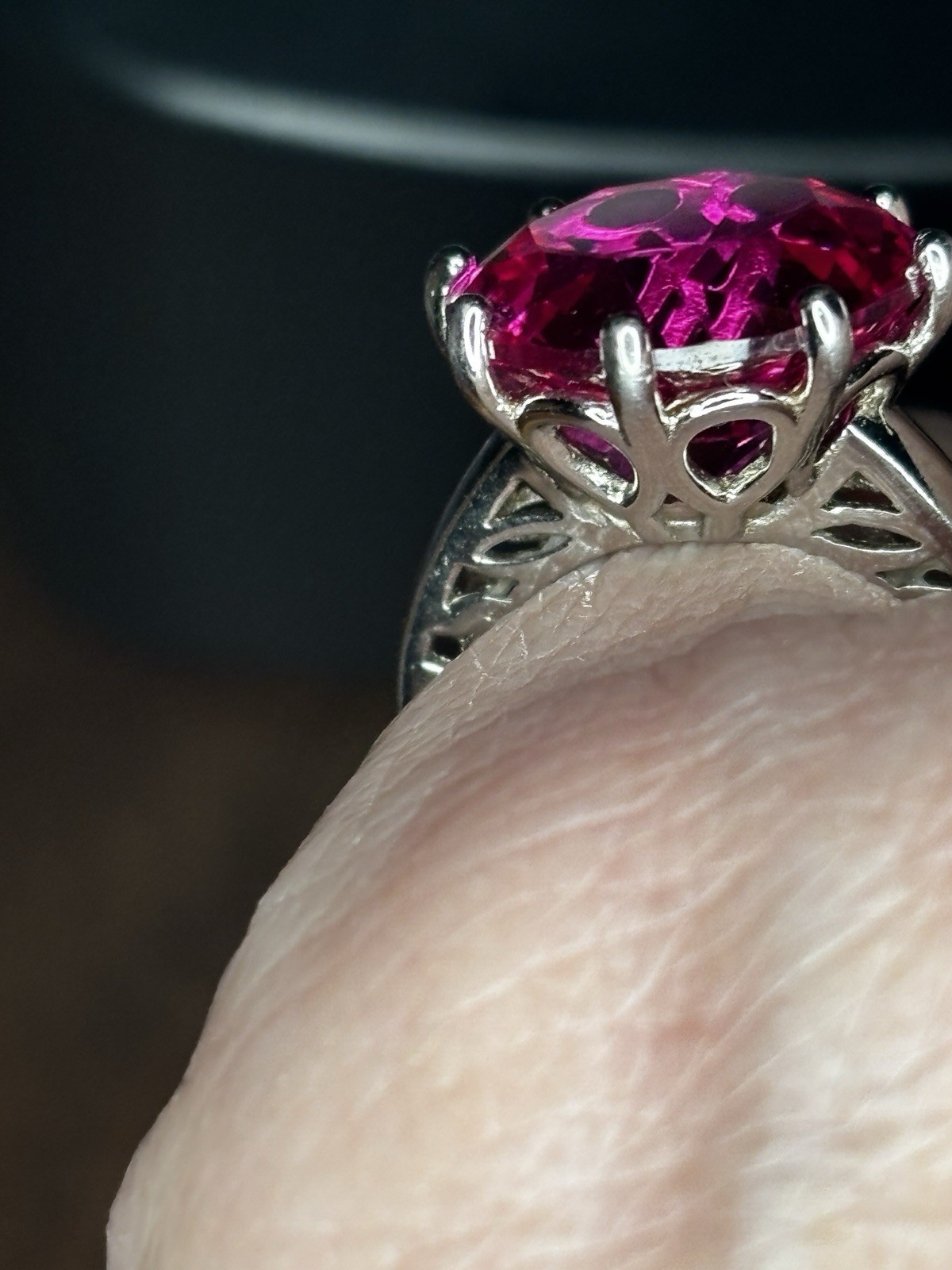 Sterling 8mm Lab Created Ruby Size 5 - image 3