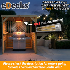 Deluxe Meze BBQ Shelter with Single Foldout Bar Top Treated Timber Barbeque