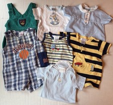 VTG Boys Baby Bundle 7 Pc Infant O-3M Clothing Carters Okie Dokie True 90 s 80 s