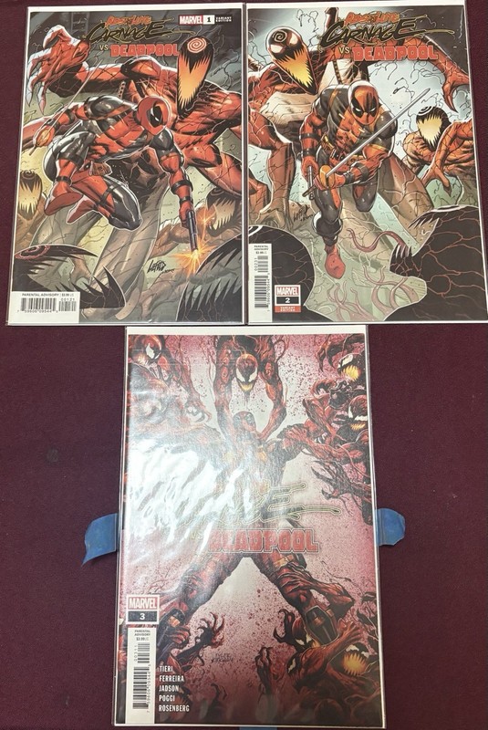 Marvel Absolute Carnage vs. Deadpool Comic Book Lot Issues #1-3 Variant