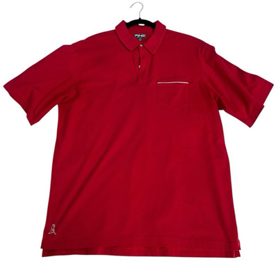 Men's Ping Performance Red Golf Polo Shirt Large Pocket Short Sleeve Outdoors