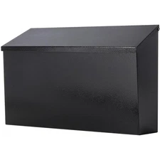Wall-Mount Mailbox, Mail Box with Large Capacity, Rust-Proof Metal Post Box f...
