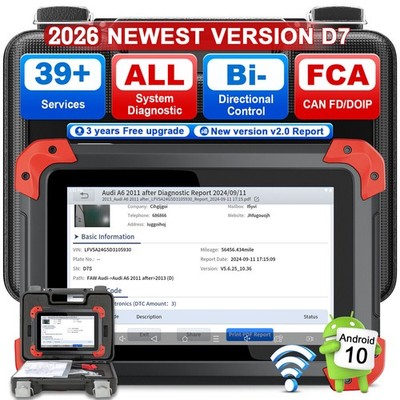 XTOOL D7 V2.0 OBD2 Diagnosegerät Bidirektionaler FCA CAN FD Fehler Auslesegerät