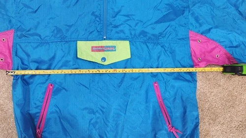 Vintage 90s Neon Colorblock Windbreaker Pullover Jacket Rivers Edge Small image 15