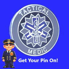 TACTICAL MEDIC PIN: 1", Silver-Nickel Plated, #319