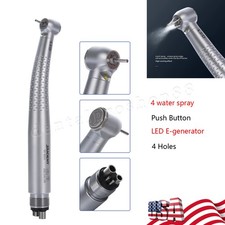 SELF-POWER Dental High Speed LED E-generator Handpiece 4Holes Turbine 4 spray