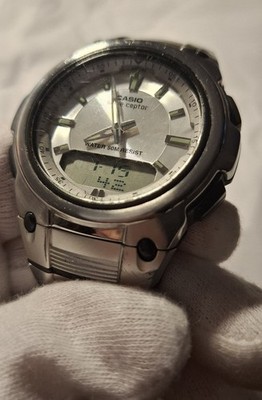 Casio Wafe Ceptor Armbanduhr Herren Water 50m Resist Silber