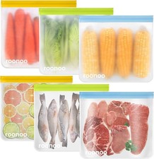 6 Pack Dishwasher Safe Reusable Gallon Freezer Bags Food Storage Bags Extra
