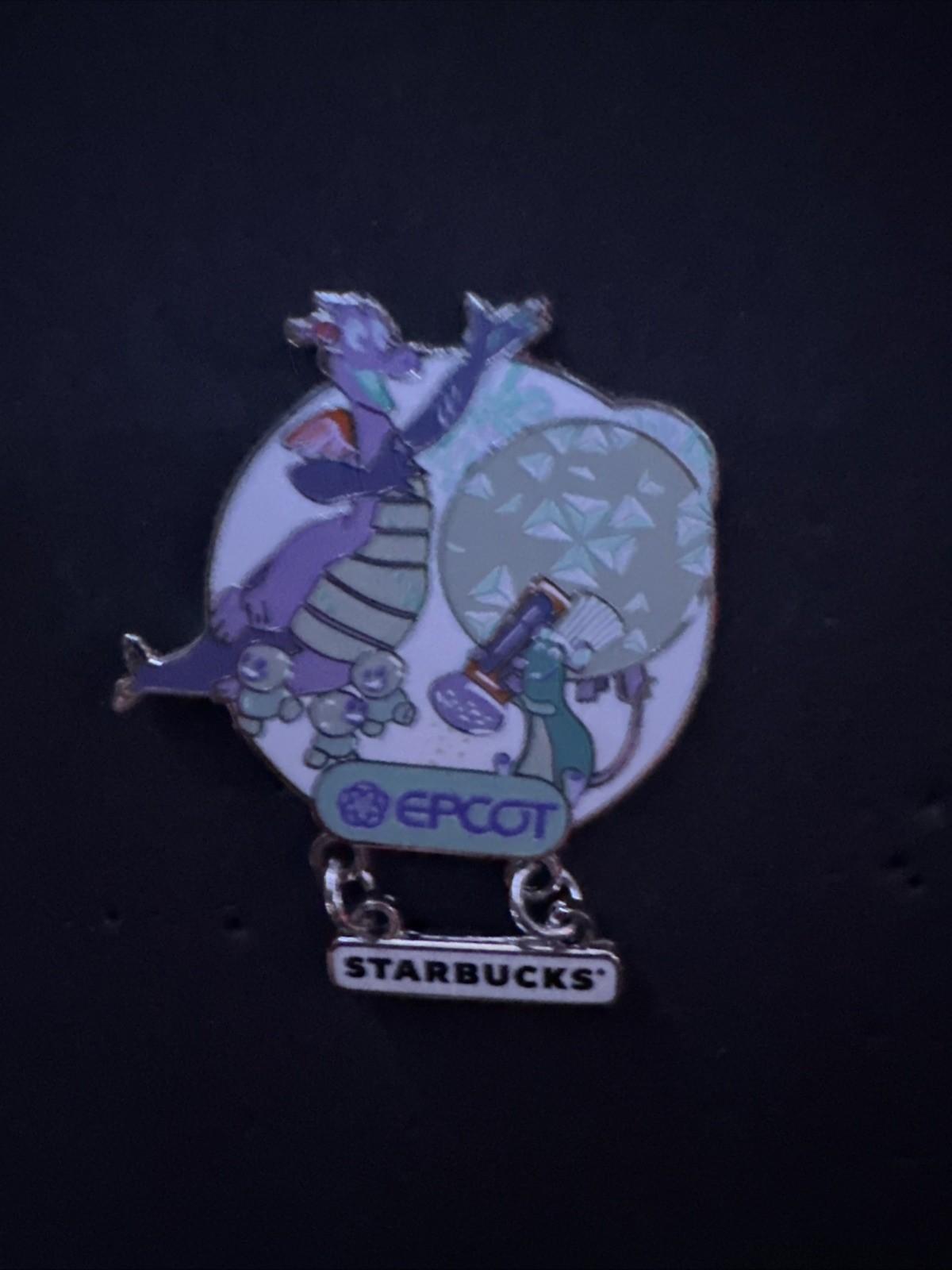 Walt Disney World 2024 Starbucks Discovery Series Epcot Pin Figment Remy Frozen