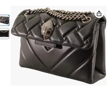 Kurt Geiger London Mini Kensington Bag Black Quilted Leather Crossbody