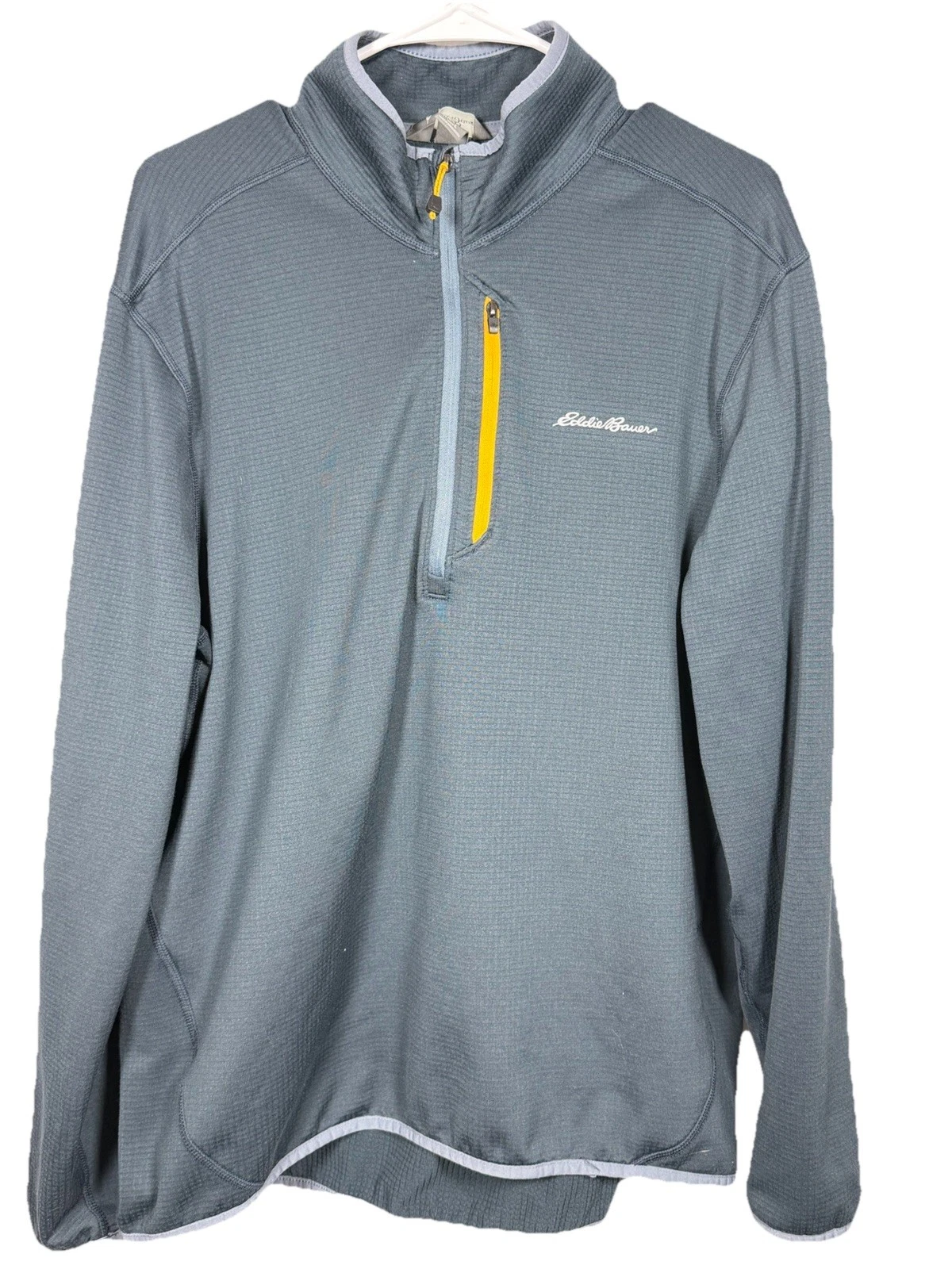 Eddie Bauer Fleece Shirt Men's Activator Grid 1/2 Zip Pullover Long Sleeve Large