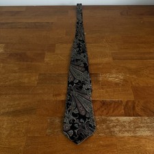 Stafford Executive Made Usa Vintage Silk Paisley Tie Black Purple Red