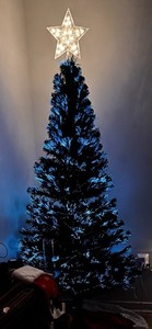 Holiday Time 7 ft Green Fiber Optic Christmas Tree, LED Lights, 360 Tips