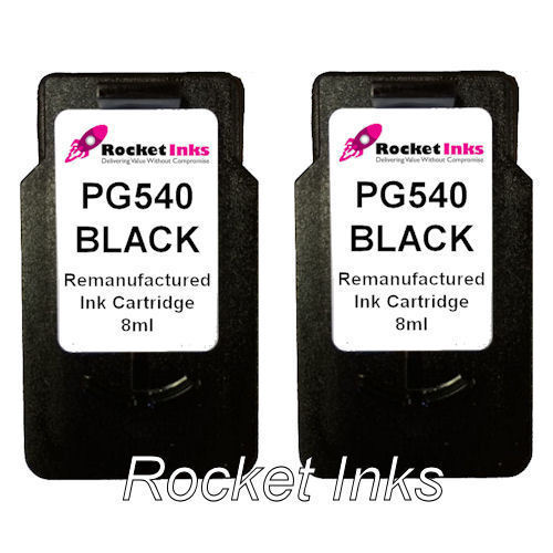 2x PG540 Black Remanufactured Ink Cartridges For Canon PIXMA TS5150