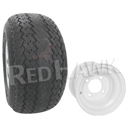 *New* Golf Cart Tire & Wheel Assembly 18x8.508 White Rim EZGO, Yamaha