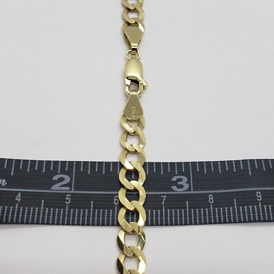 10K Gelbgold massive kubanische Gliederkette Panzerkette Armband 6mm Breite 7''~30''