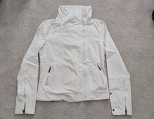 Hooch Retro 90s Y2k White Cotton Biker Style High Neck Jacket 10