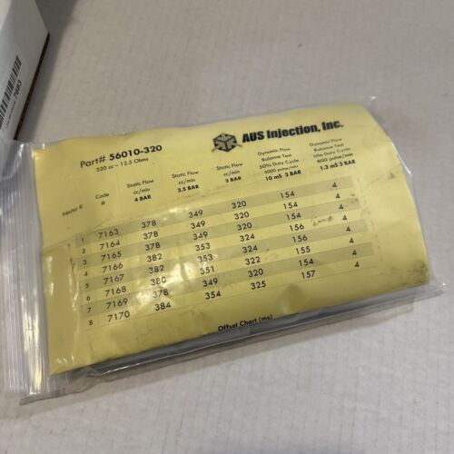 AUS Fuel Injectors 320 cc - 12.5 Ohms Part # 56010-320 Set Of 8 New Open Box - Picture 2 of 9