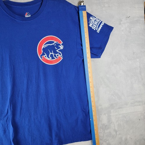 Chicago Cubs Shirt Mens Small Blue Short Sleeve Majestic 2016 MLB Champions - Picture 14 of 16