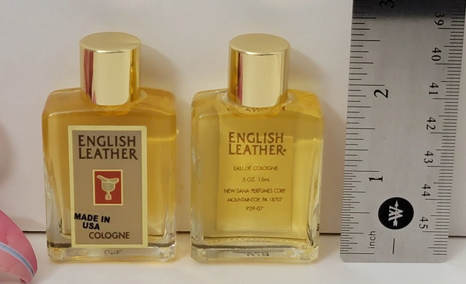 Paquete de 2 mini salpicaduras de cuero inglés eau de cologne de 0,5 oz por DANA TAPA ROSCADA Foto 3 de 4