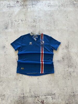 ICELAND EURO 2016/2017 HOME FOOTBALL SHIRT SOCCER JERSEY KSI TOP ERREA MEN S XS