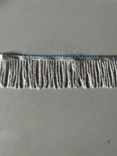 By Yard-2"-Iridescent WHITE AB Glass BUGLE Bead Beaded Fringe Lamp Costume Trim