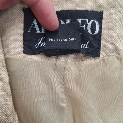 Vintage Womens Linen Blazer Size 10 Beige Lined USA Career Office Luxury Preppy  - Picture 7 of 11