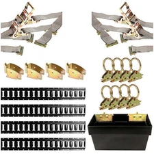 DC Cargo 5' Powder-Coated E-Track Tie-Down Kit, 21 Pcs