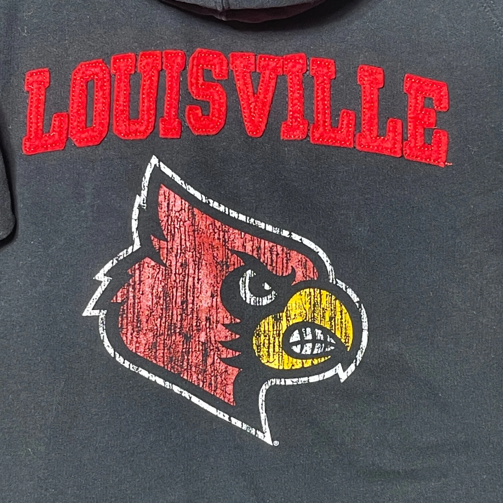 VETEMENTS Felpa con cappuccio Louisville Cardinals 1 4 zip donna grande nera stampa ricamata