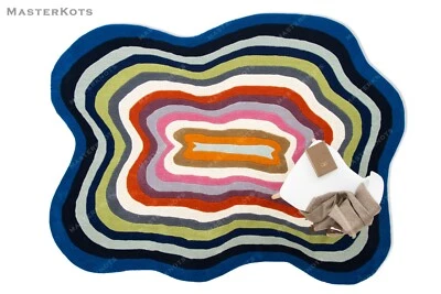 Stripes Illusion Multicolored Modern Handgetuftet 100% Wolle Bereich Teppich - Bild 1 von 4