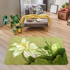 3D Green Lotus Leaf Fresh NAO4862 Game Rug Mat Elegant Photo Carpet Mat Fay