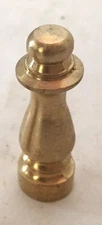 NEW Unfinished Solid Brass Lamp Shade Finial TOPPER 1-1/2" Tall, tap 1/4"-27