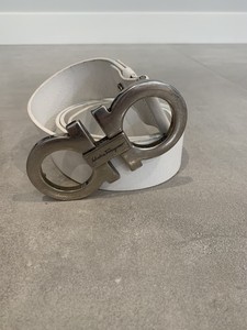 ferragamo white belt