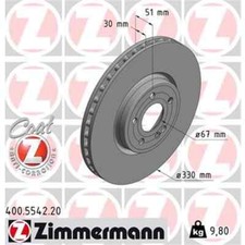 2x ZIMMERMANN Bremsscheibe 400.5542.20 2x ZIMMERMANN Bremsscheibe 400.5542.20