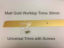 Kitchen Worktop Edging Trim MATT GOLD END CAP 30mm with screws. BARGAIN OFFER