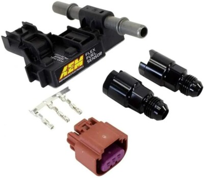 AEM Electronics Ethanol Content Flex Fuel Sensor w/ -6AN fittings Kit 30-2201