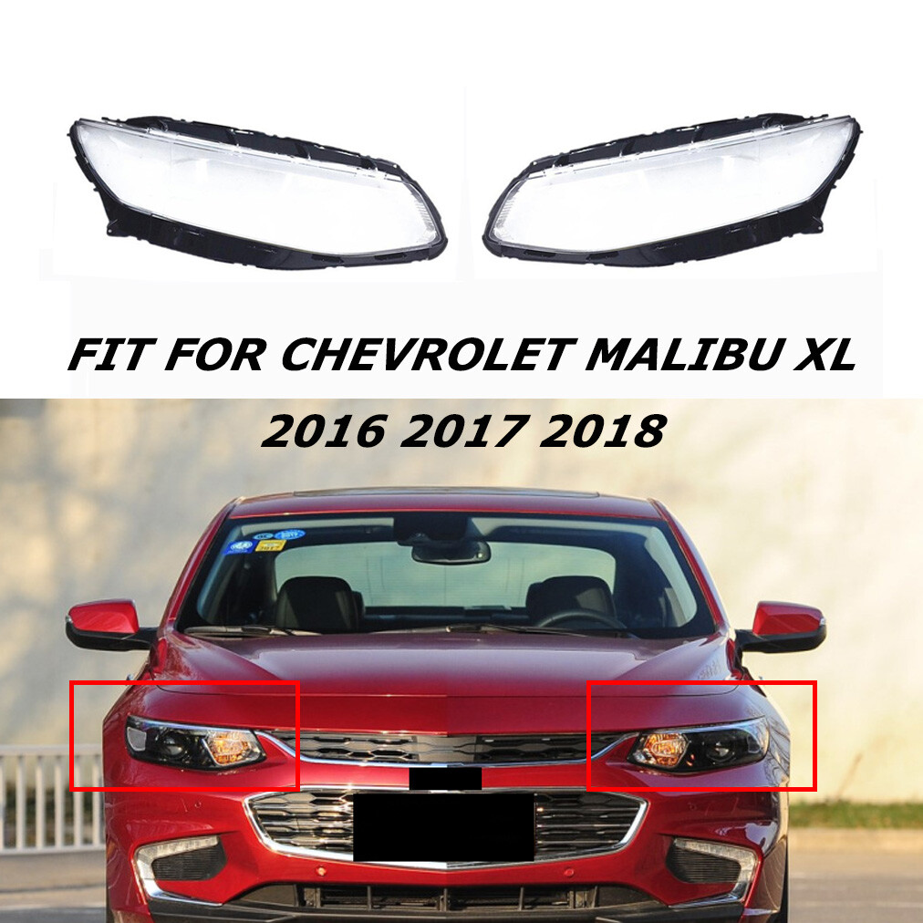 2pcs Transparent Headlight Shell Headlamp Lens Fit Chevrolet Malibu XL 2016-2018