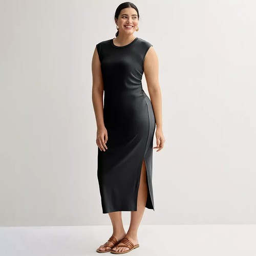 Women's INTEMPO™ Shirred Tank Dress - Black - Medium - NWT