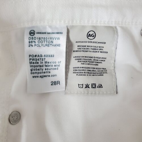 AG Jeans Ex Boyfriend Slouchy Slim Jeans Women's Sz 28 White Cropped - Picture 11 of 12