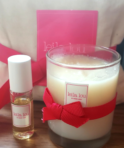 Leila Lou By Rosie Jane Roll-on Eau de Parfum & Candle Gift Set in Pouch