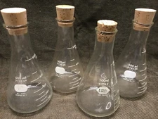 LOT 4 each 500ml Pyrex Kimax Glass Erlenmeyer Flasks, flask   NICE!!
