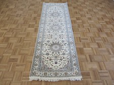 2'8 x 7'11 Hand Knotted Ivory Fine Nain With Silk Oriental Rug G8769