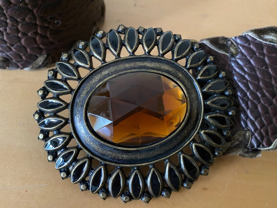 Used - Riemen/Gürtel - Schnalle Metall Mit Stone - Größe 95 - 5 CM Breite - Used - Bild 2 von 4