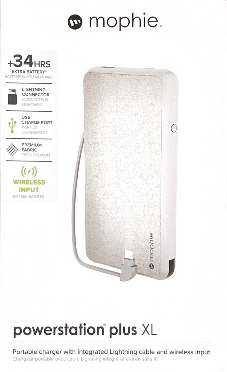 mophie Powerstation plus XL Portable charger with lightning cable and  wireless