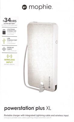 mophie Powerstation plus XL Portable charger with lightning cable and wireless 