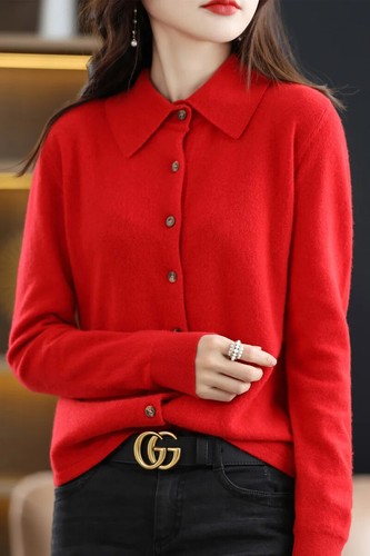 Sweater Knitted Shirt with Loose Long-Sleeved Non-Cashmere Cardigan - Bild 16 von 31