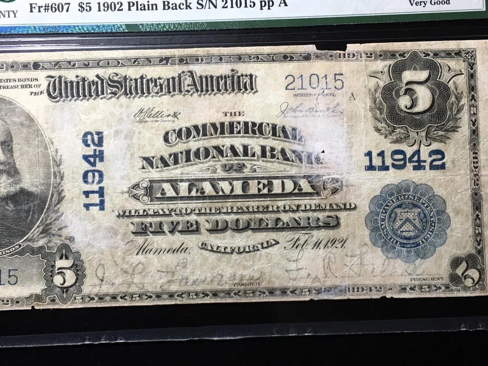 National Bank Note Alameda California PMG Graded Net10 Vgood - Image 2 of 4